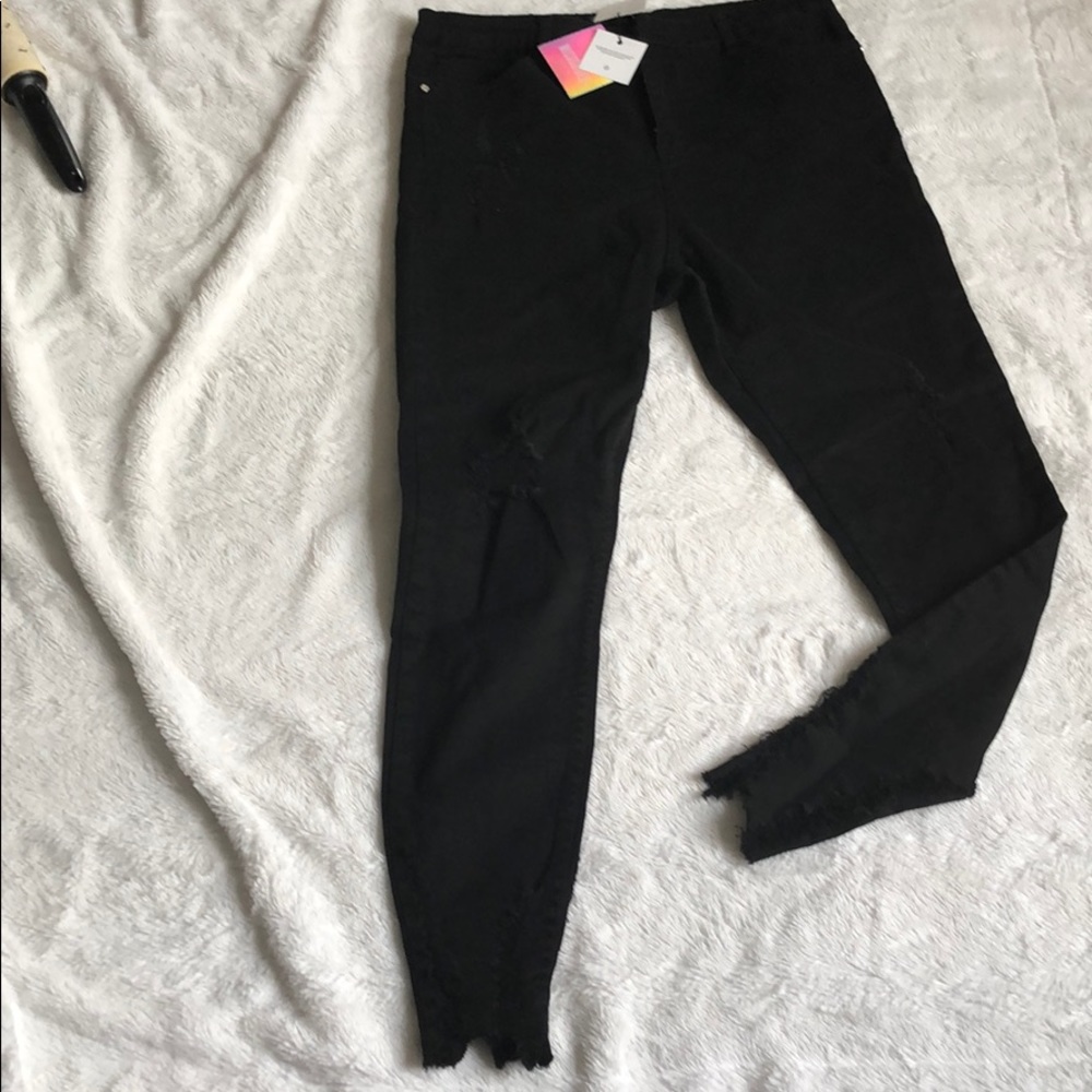 Miss guided Distressed Black Jeans size 12 R